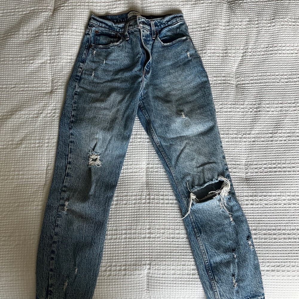 Distressed Blue Jeans